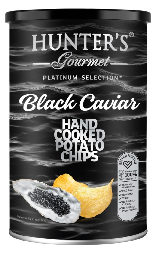 Hand Cooked Potato Chips Black Caviar 150g