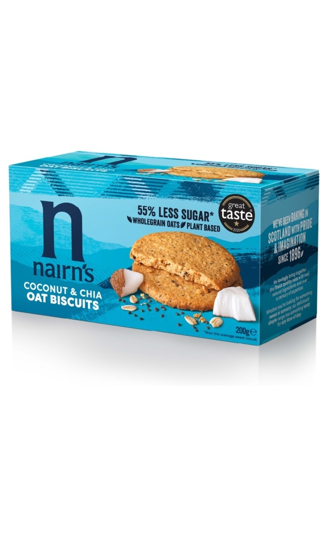 Coconut & Chia Oat Biscuits 200g