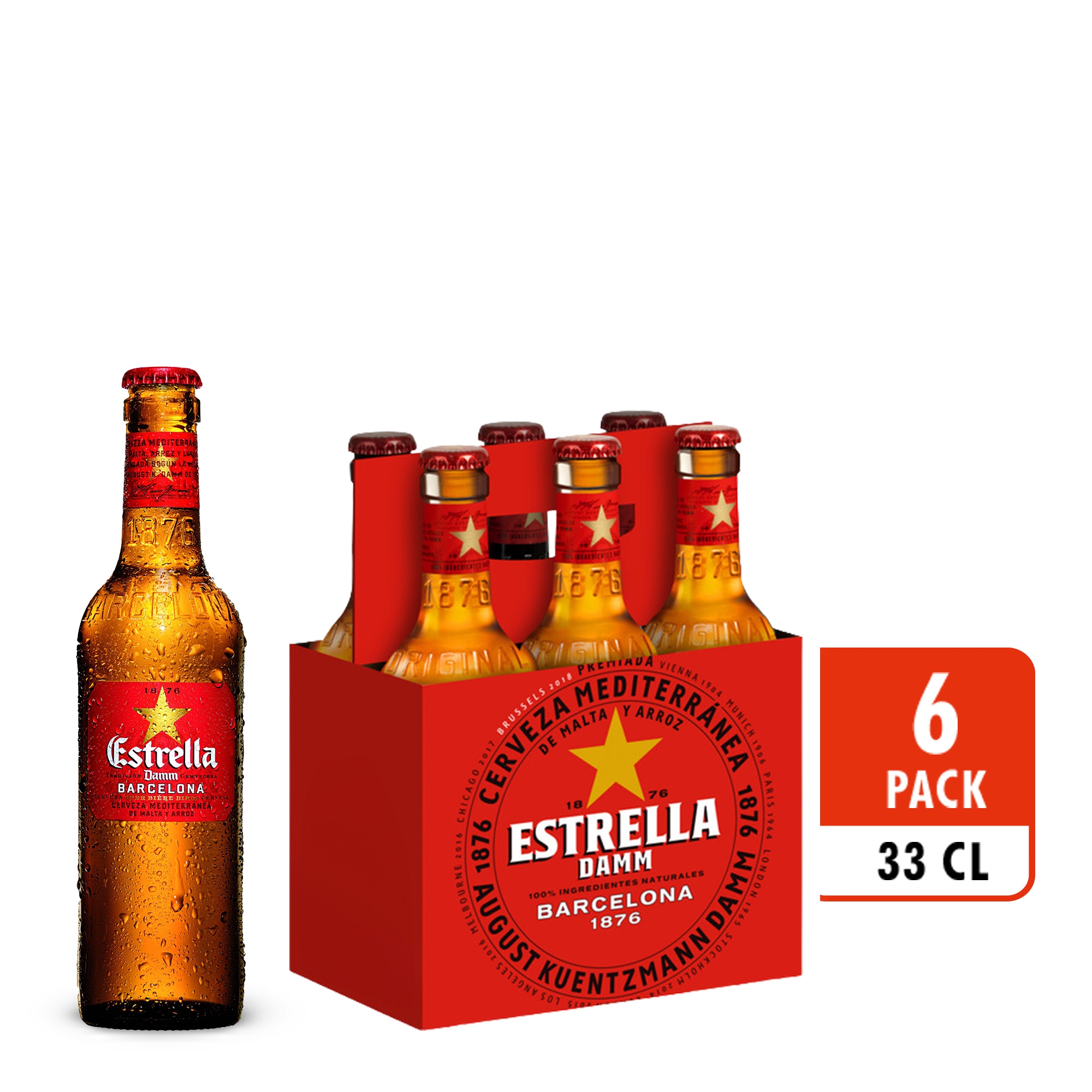 Estrella Damm Bottle 6 x 33CL