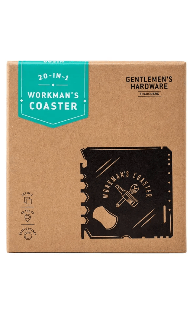Handy Workman's Coasters, Set of 2, Black Steel