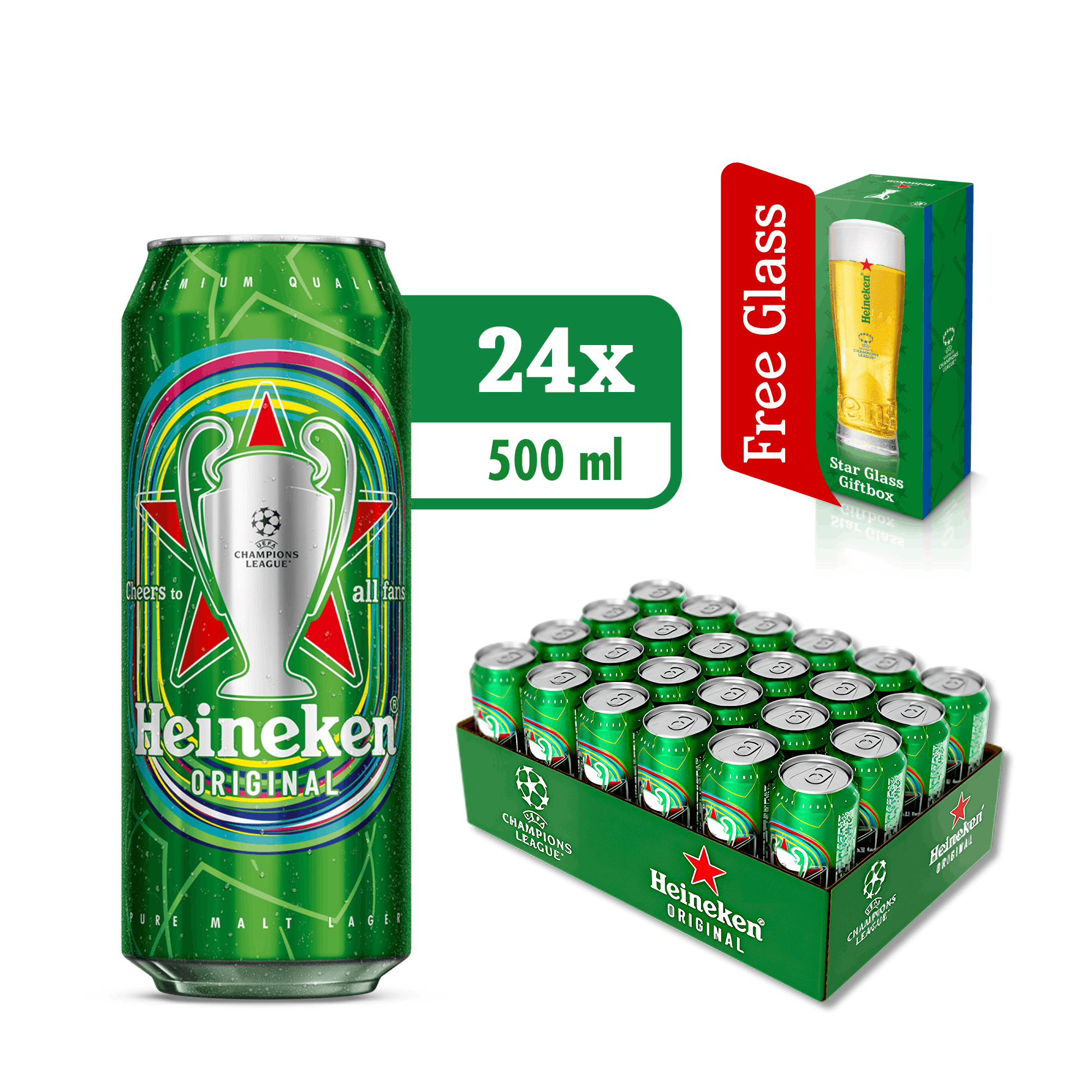 Heineken Can UEFA Champions League Special Edition 24 x 50CL by heineken - Compare prices in UAE