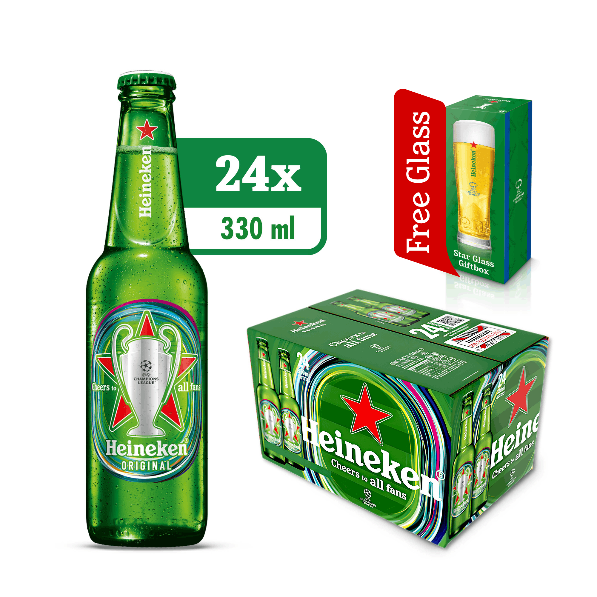 Heineken Bottle UEFA Champions League Special Edition 24 x 33CL