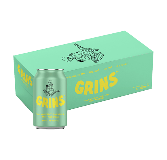 Grins Gin Kiwifruit Pineapple Mint & Soda 10 x 33 CL
