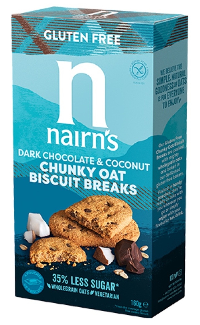Dark Chocolate Chip & Coconut Chunky Oat Biscuit Breaks 160g