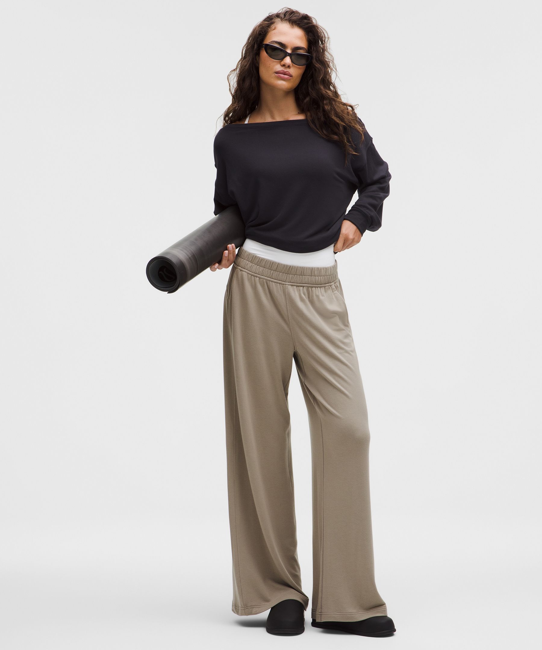 BeCalm Oversized Boatneck Uzun Kollu T-Shirt hover