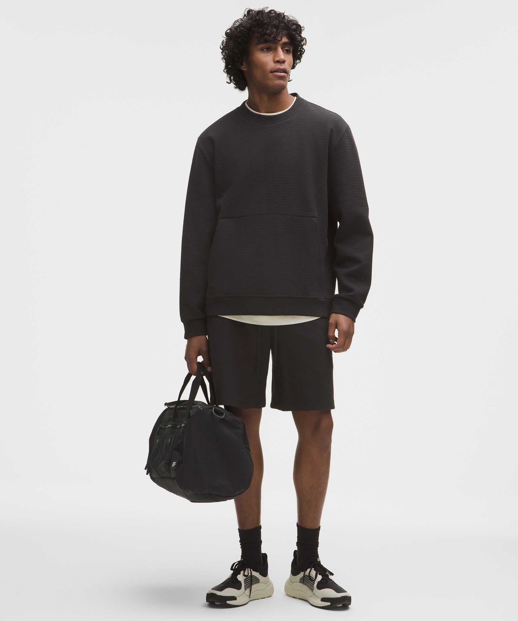 Textured Spacer Bisiklet Yaka Pullover Sweatshirt hover