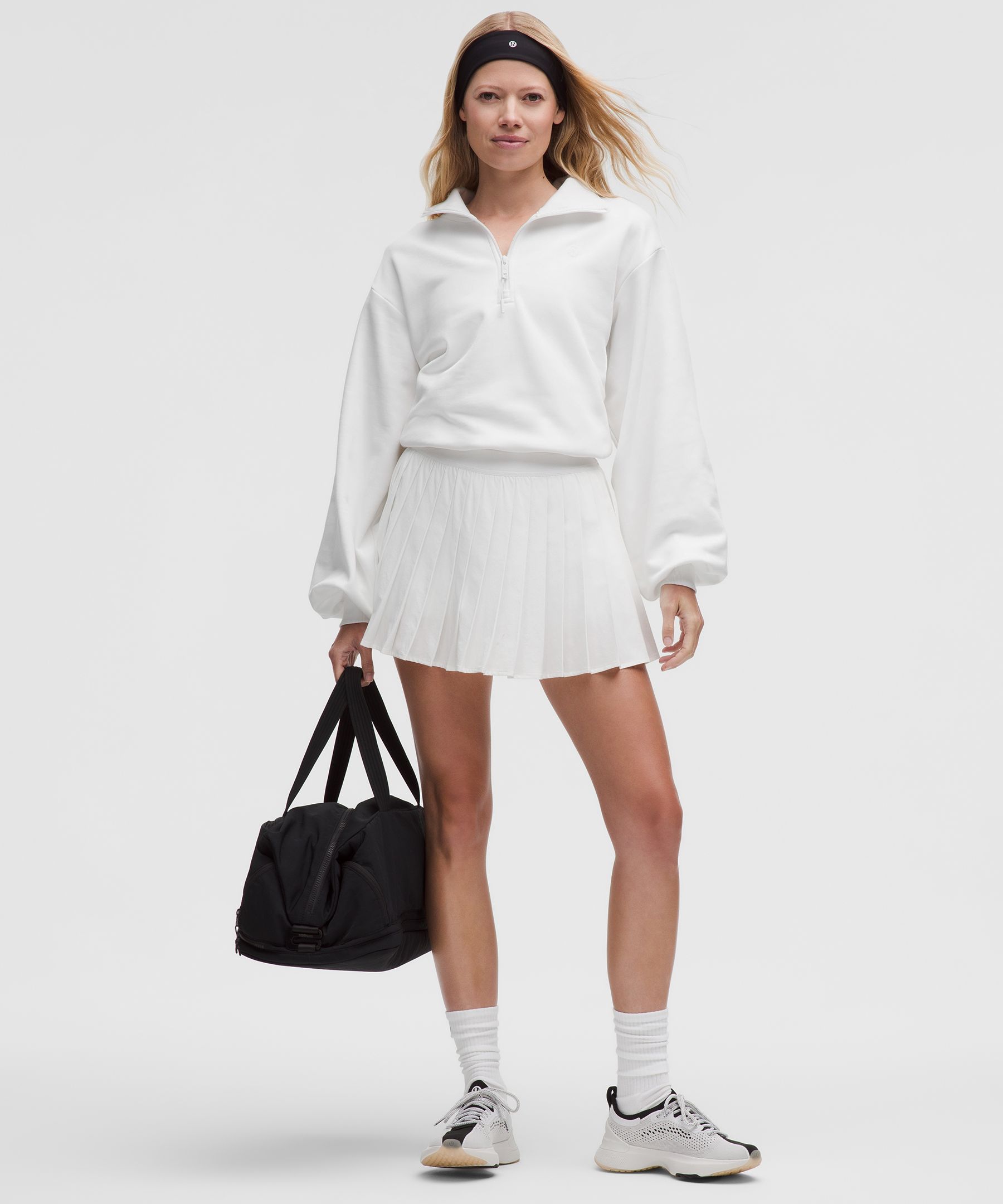 Pamuklu Terry Tenis Yarım Fermuarlı Sweatshirt hover