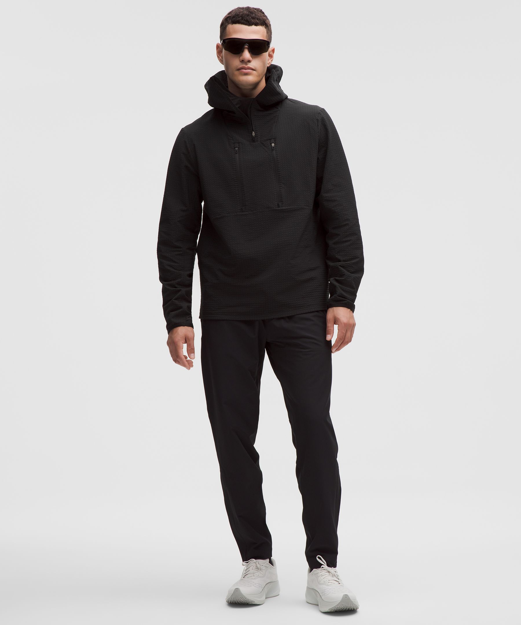 Grid Fleece High-Neck Pullover Sweatshirt hover