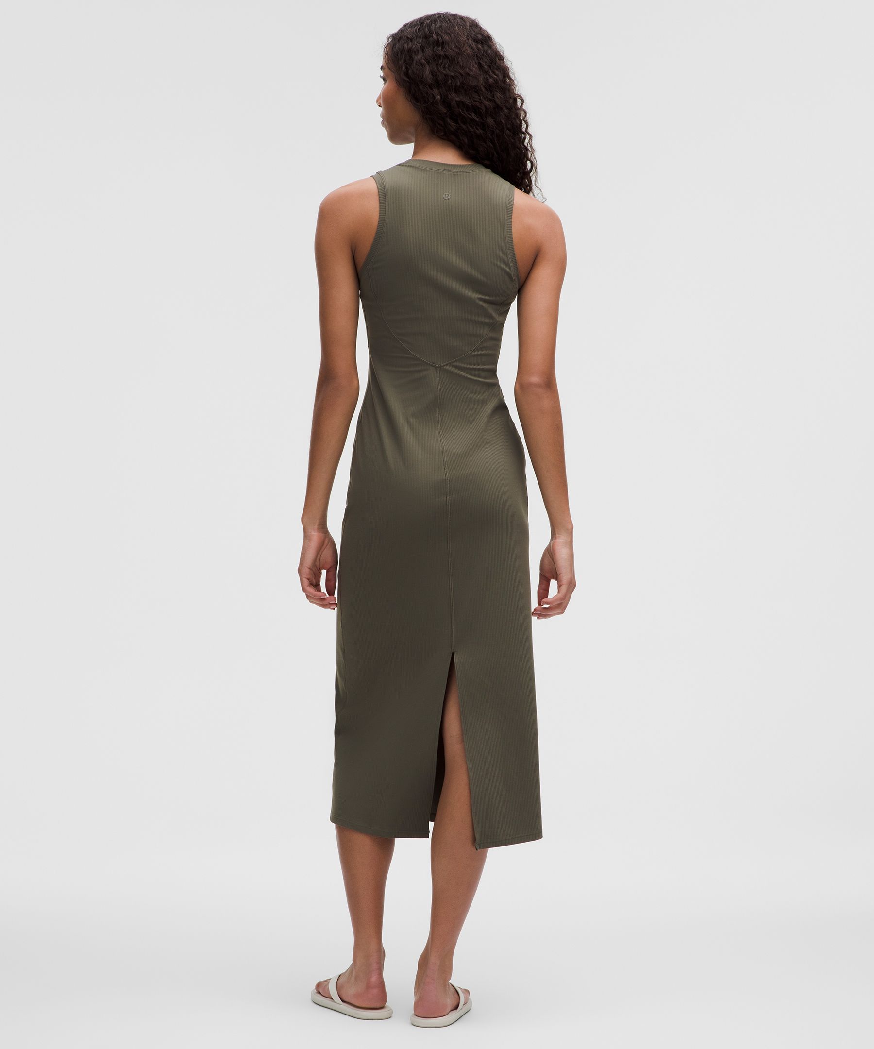 All Aligned Ribbed Midi Elbise hover